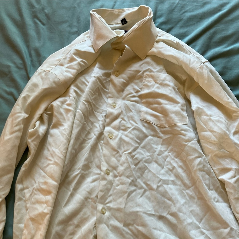 Geoffrey Beene Cream Casual Button Down Shirt